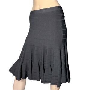 Marc Cain Women’s Size 4 Black Stretch Banded Full Knee Length Skirt